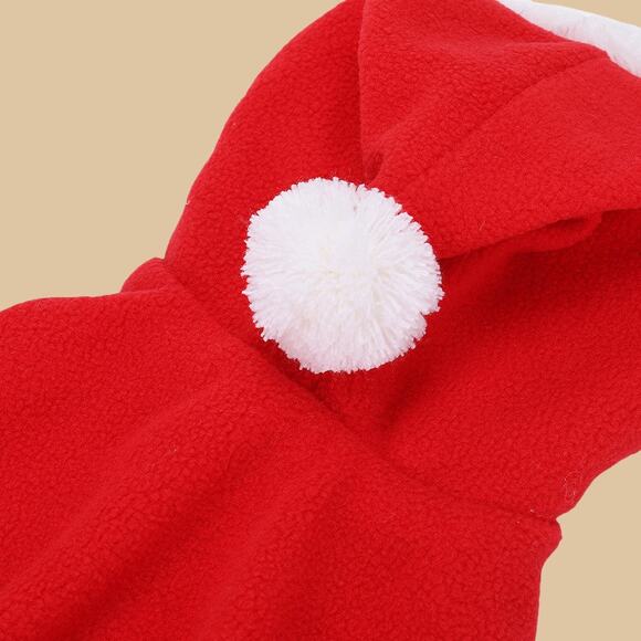 Christmas Cat Puppy Red Cloak with Santa Hat Costume Outfit Size M - Picture 5 of 7